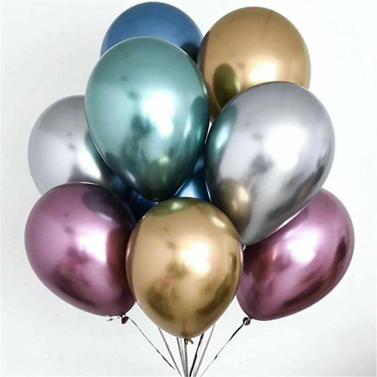 Metallic Latex Balloons 12 Inch Chrome Party Balloons for Birthday Wedding Decoration - Light Green 10PCS