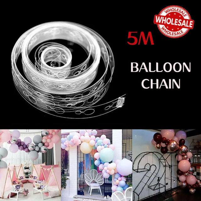 5M Balloon Decorate Strip Garland Connect Chain Diy Tape Party Bar Decor Au - 1