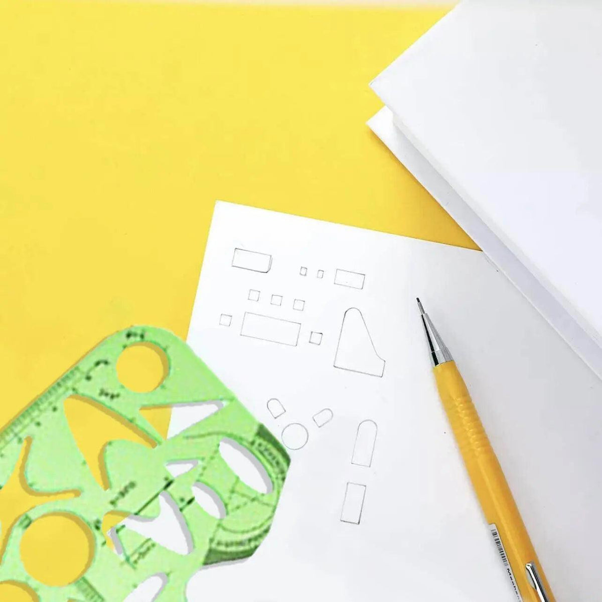 11Pcs Plastic Geometric Template Ruler Stencil Set Measuring Tool - 11 PCS