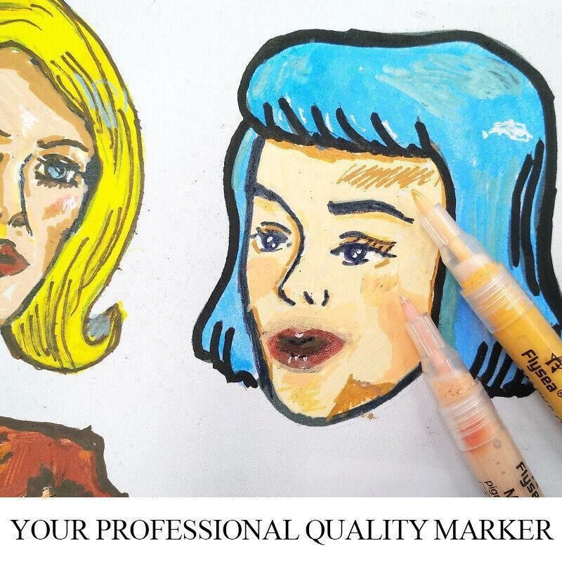 12 Colours Acrylic Paint Pens Markers Skin Tone