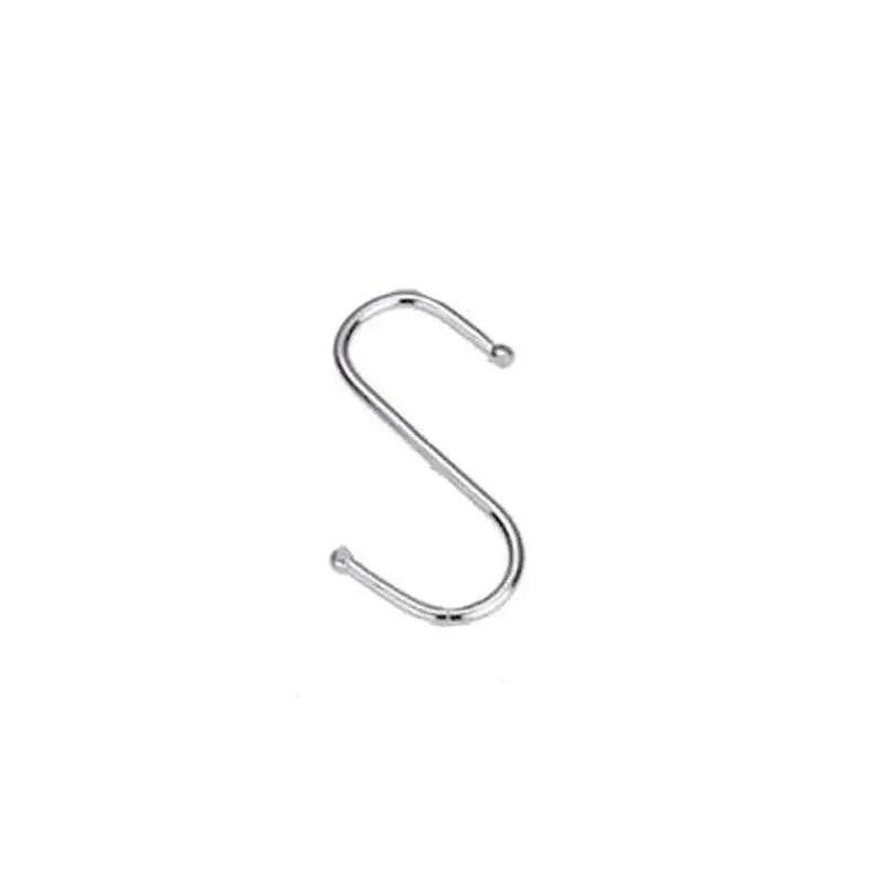 8cm Stainless Steel S Shape Hooks Kitchen Hanger Rack Clothes Hanging Plant Holders - 10PCS