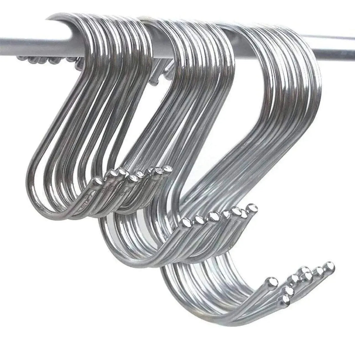 8cm Stainless Steel S Shape Hooks Kitchen Hanger Rack Clothes Hanging Plant Holders - 10PCS