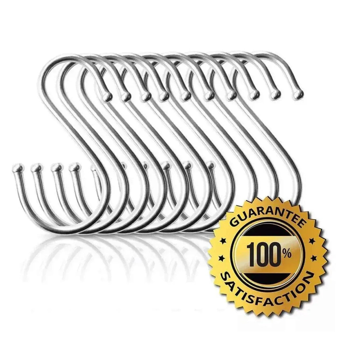 8cm Stainless Steel S Shape Hooks Kitchen Hanger Rack Clothes Hanging Plant Holders - 5PCS