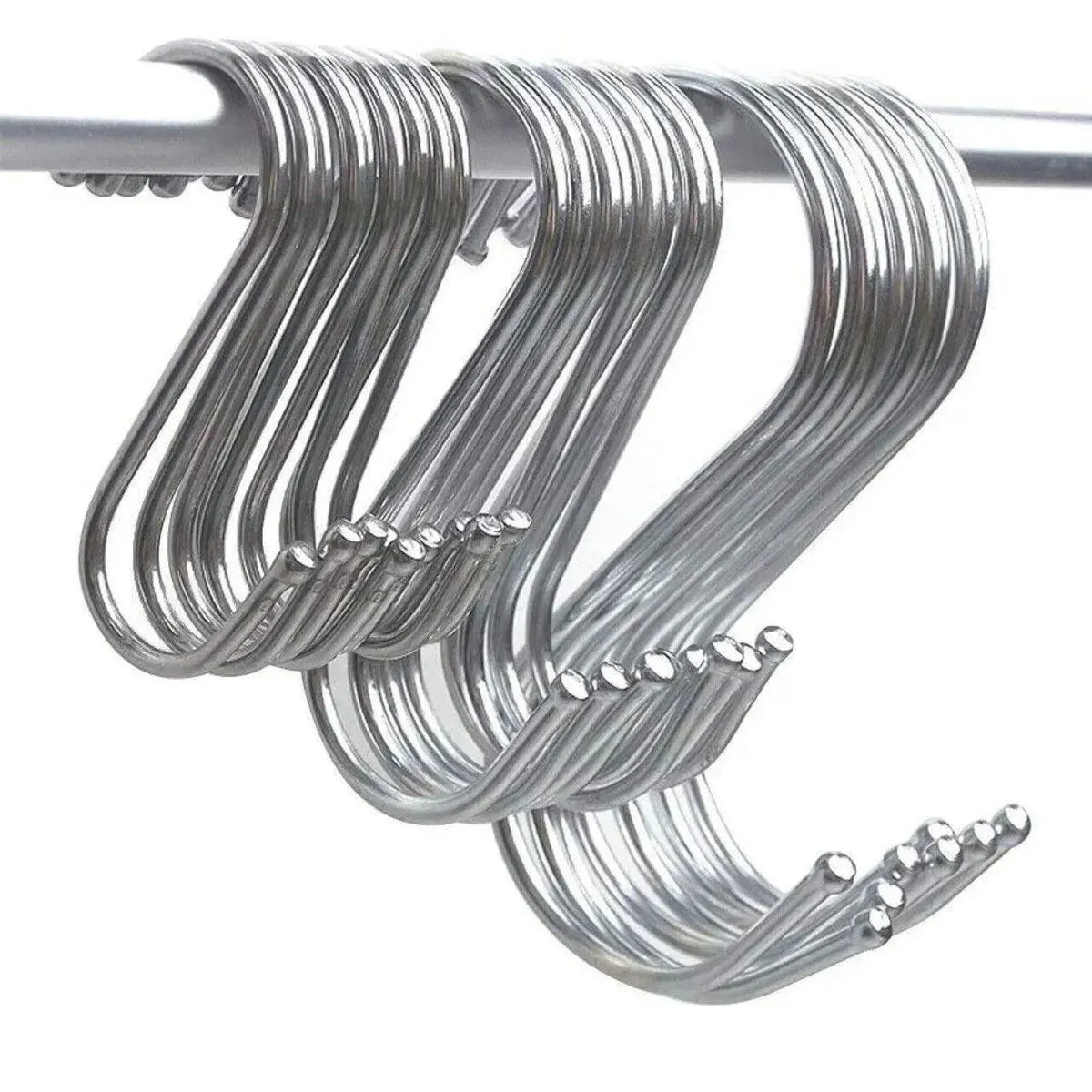 12cm Stainless Steel S Shape Hooks Kitchen Hanger Rack Clothes Hanging Plant Holders - 20PCS