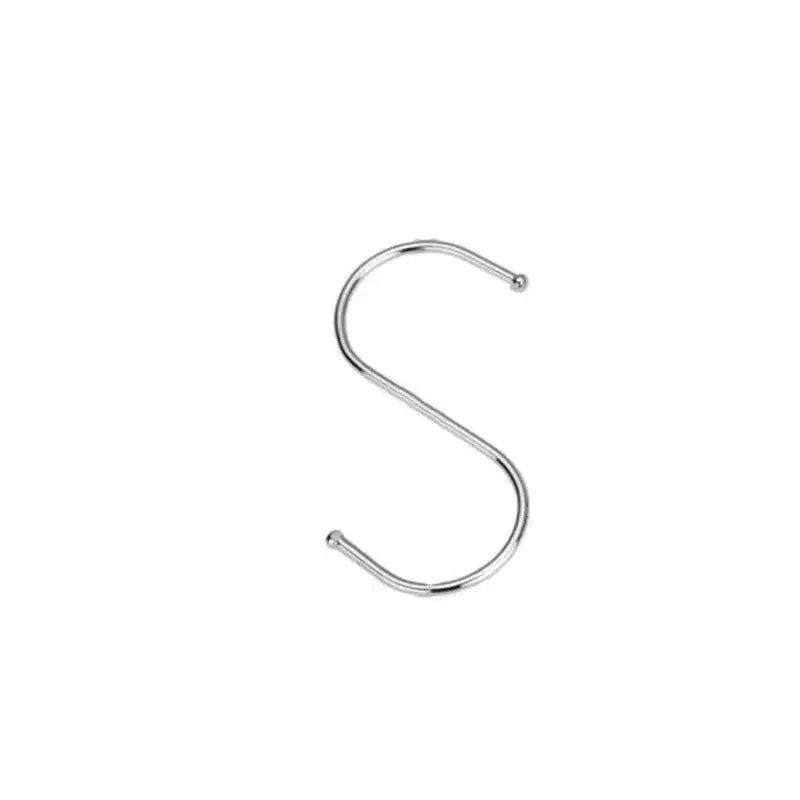 12cm Stainless Steel S Shape Hooks Kitchen Hanger Rack Clothes Hanging Plant Holders - 10PCS