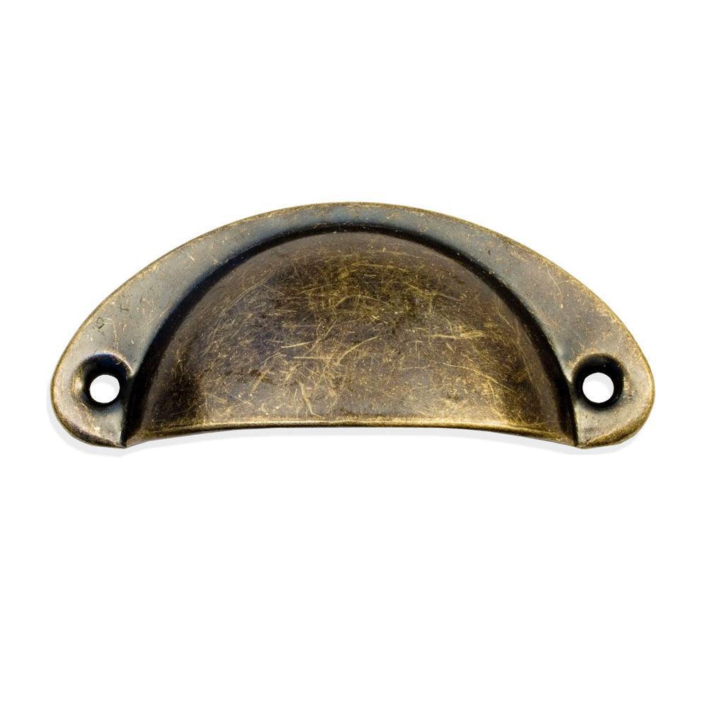6X Cupboard Door Cabinet Cup Drawer Furniture Retro Antique Pull Shell Handle - Green Bronze