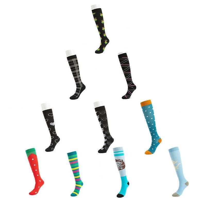 L/XL Size Compression Socks Unisex Adult Nursing Travel Stocking Sport - Lion