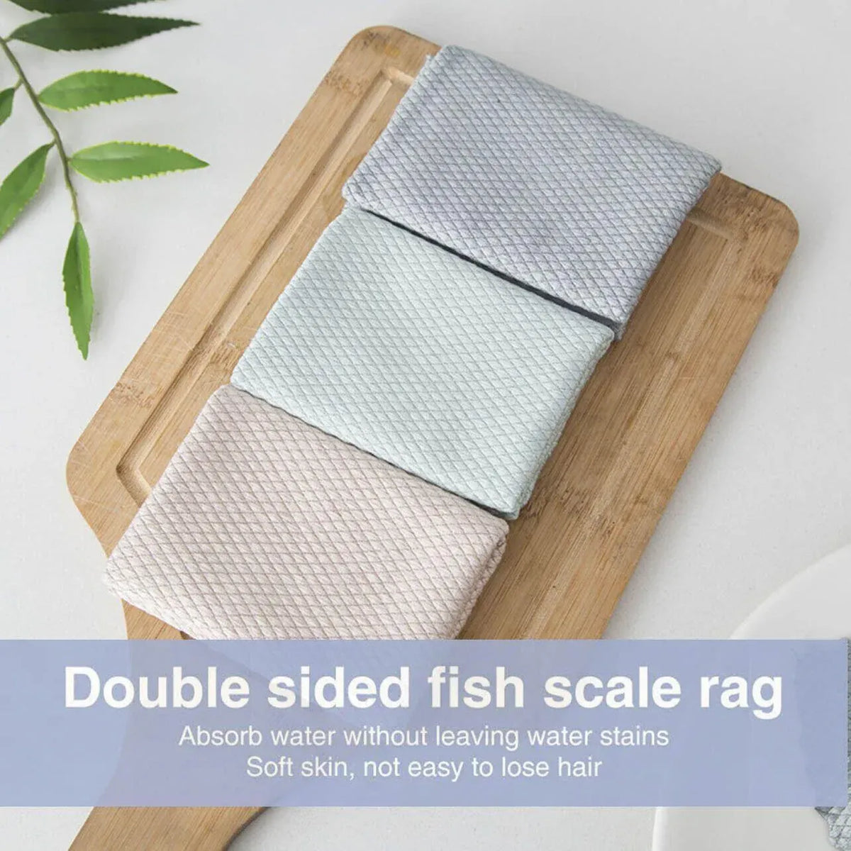 5X Fish Scale Microfiber Cleaning Cloth Dish Washing Glass Wipe Reusable Kitchen - 5Pcs-30cm*40cm