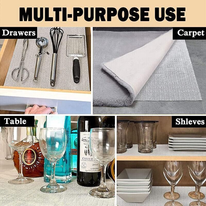 Anti Non Slip Grip Mat Underlay Liner Kitchen Carpet Drawer Cabinet Car Bulk - 1.2 x 2M