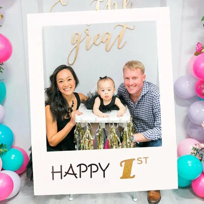 1Th 18Th-60Th Photo Booth Props Picture Frame Wedding Birthday Party Decoration - Happy 1ST