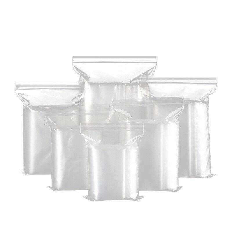 100PCS 100micron Bulk Clear Resealable PE Plastic Zip Bags - 10*20CM