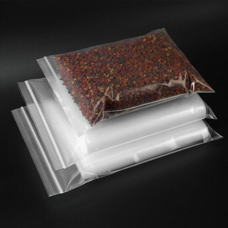 100PCS 100micron Bulk Clear Resealable PE Plastic Zip Bags - 15*20CM