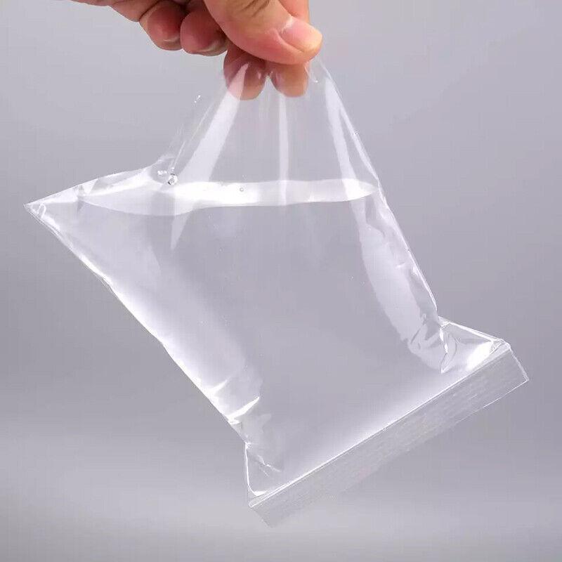 100PCS 100micron Bulk Clear Resealable PE Plastic Zip Bags - 15*20CM