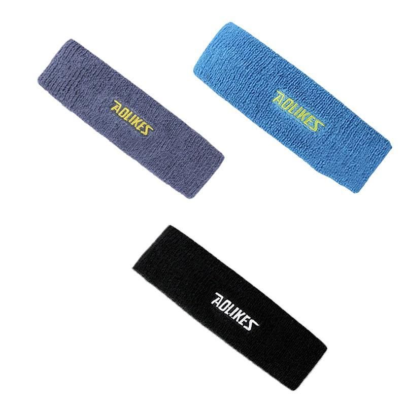 Aolikes Headbands Sweatband Cotton Hair Gym Yoga Stretch Sport Sweat Band - Blue