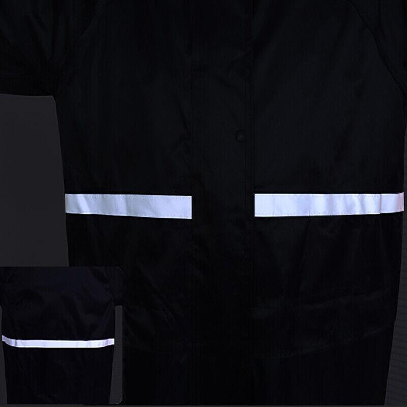 Unisex Waterproof Raincoat XL Size Lightweight Hooded Long Work Outdoor Overcoat - Blue