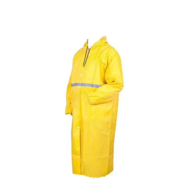 Hooded Waterproof Long Raincoat for Outdoor Work Lightweight 3XL Size - Yellow