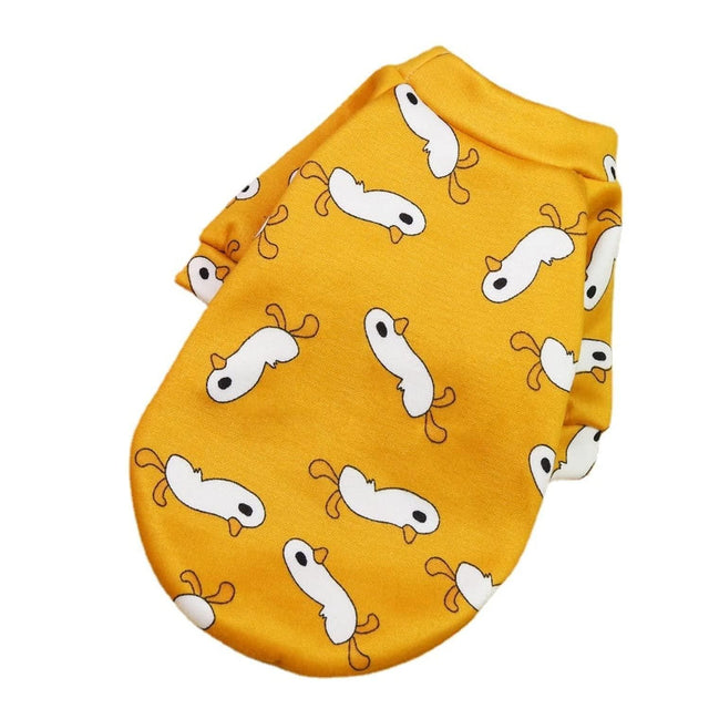 L Size Cute Pet Dog Warm Jumper Sweater Clothes Puppy Cat Knitwear Knitted Coats Winter - Yellow Duck
