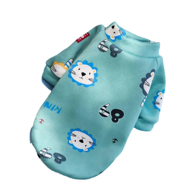 L Size Cute Pet Dog Warm Jumper Sweater Clothes Puppy Cat Knitwear Knitted Coats Winter - Green Lion