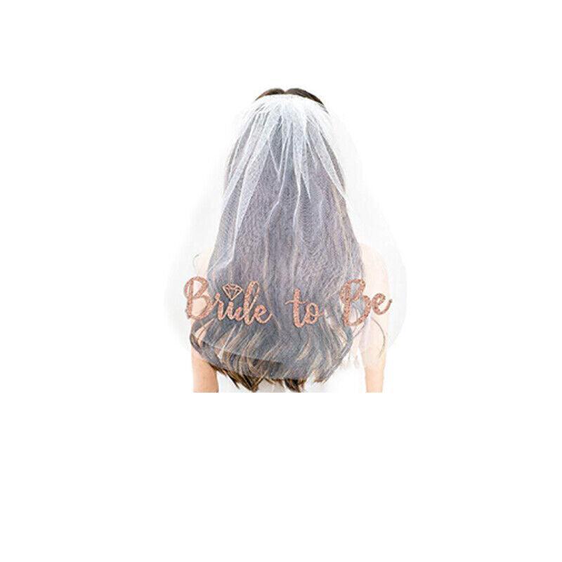 Bride To Be Hen Veil Sash Tiara Hens Night Bridal Shower Kitchen Tea Accessories - Gold Sash