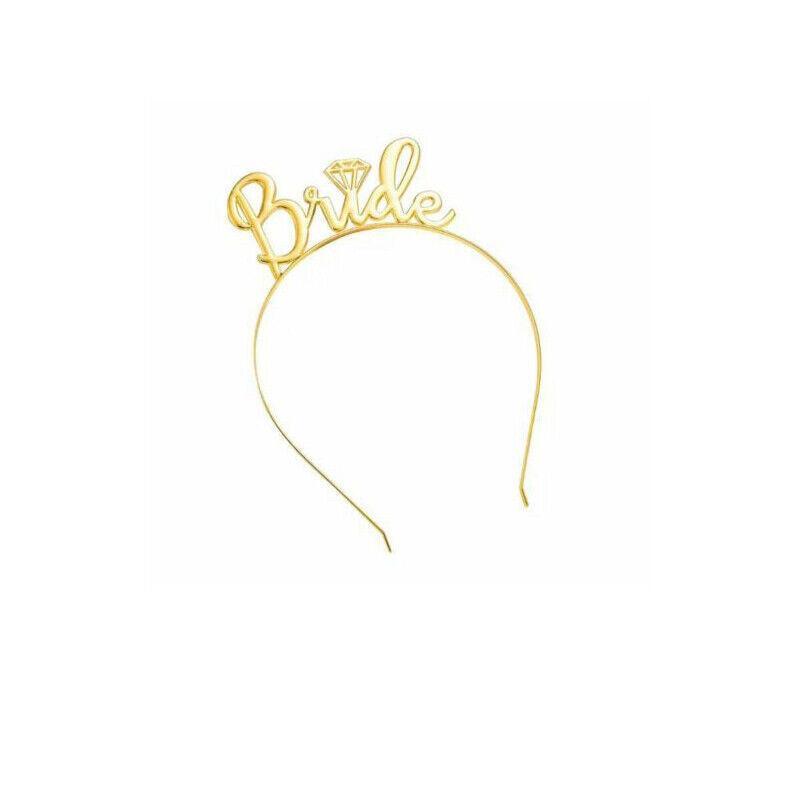 Bride To Be Hen Veil Sash Tiara Hens Night Bridal Shower Kitchen Tea Accessories - Black/Gold Sash