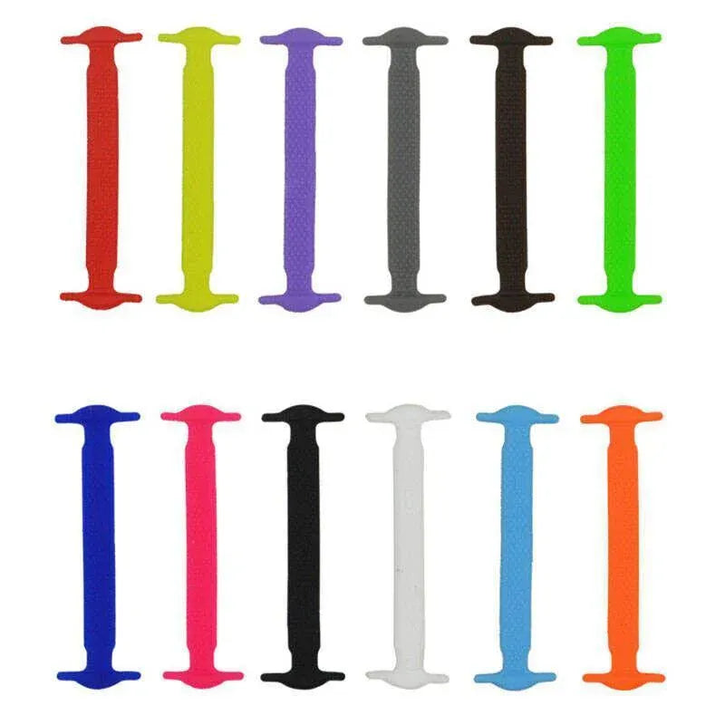 No Tie Elastic Silicone Shoe Laces 16PCS Shoelaces for Sneakers and Runners - White 16PCS