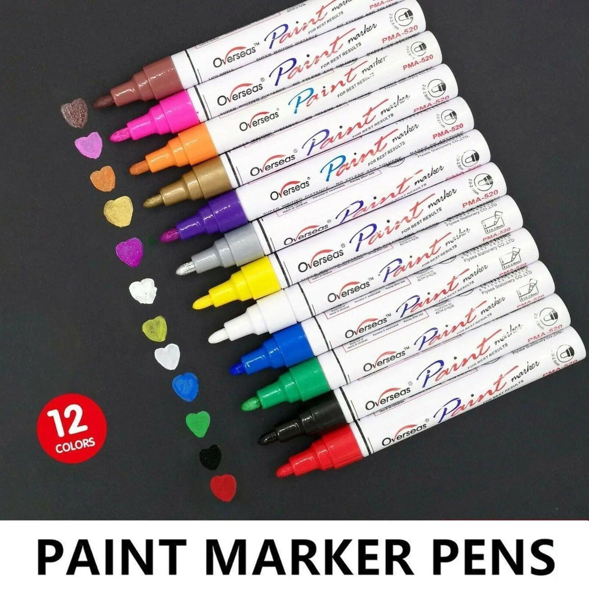 Multicolour Permanent Paint Marker Pens for Tyre Metal Glass Rubber - Silver