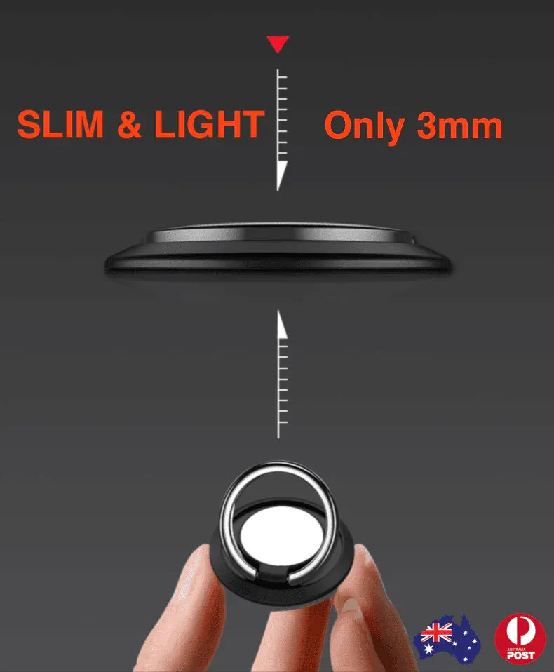 Iring Phone Ring Finger Holder Stand Car Mount Hook For Iphone Ipad Mobile Grip - A2- Silver