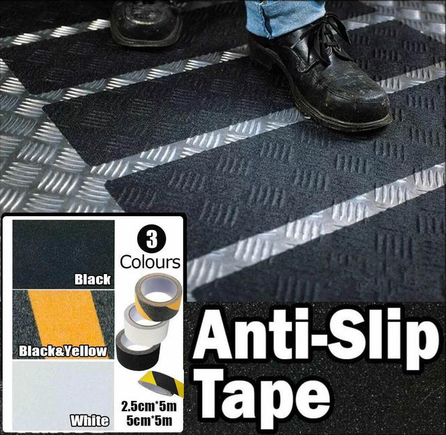Anti Slip Tape High Grip Adhesive Flooring Stair Tread Yellow&Black (2.5cm 5m)