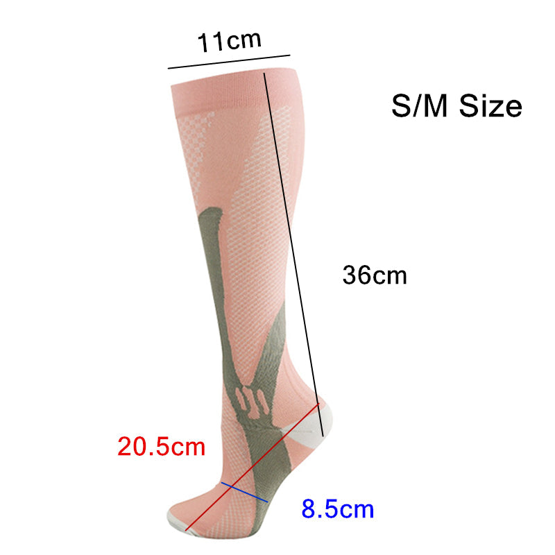 Copper Compression Socks for Running Travel Sports Anti Fatigue Support S/M Unisex - Blue