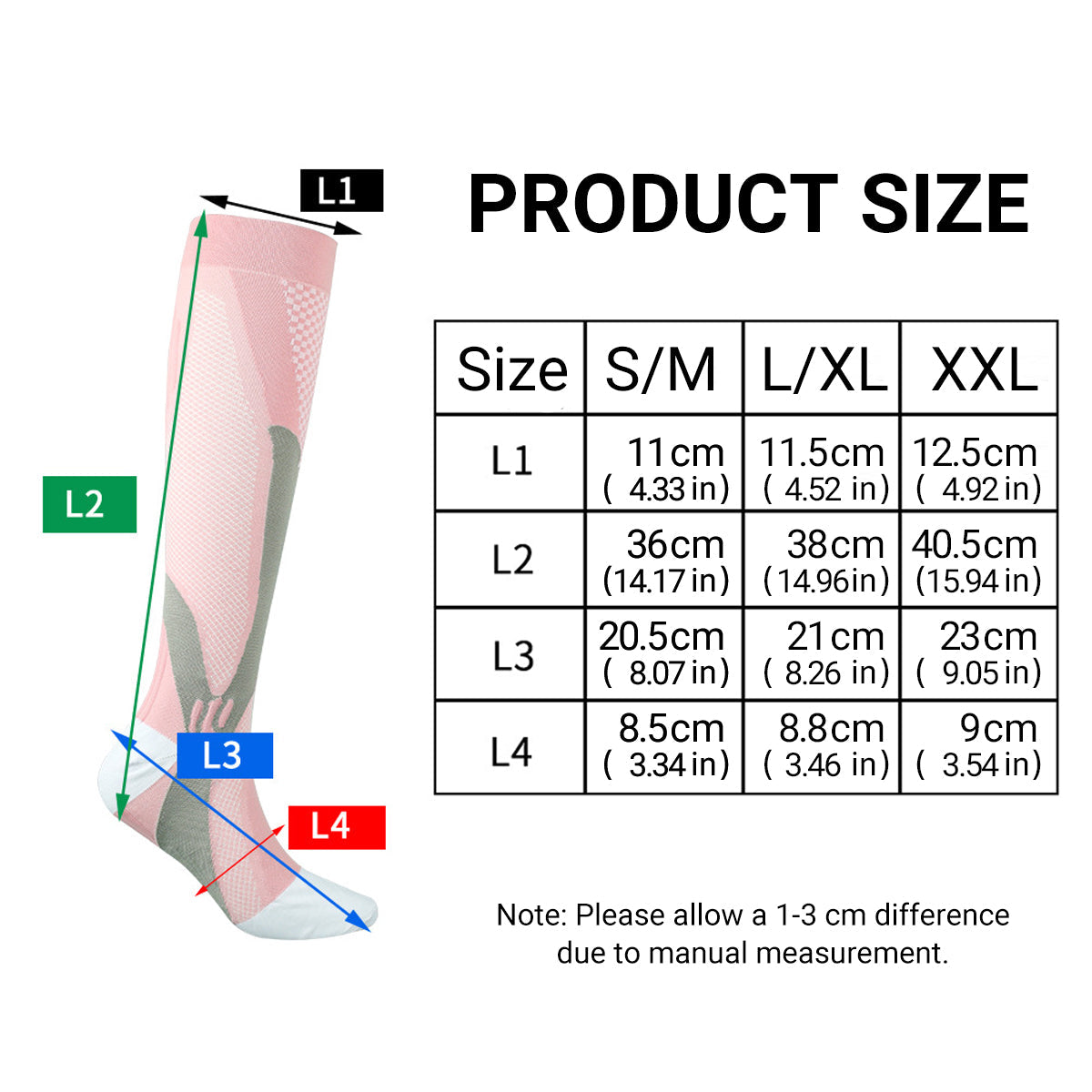 Copper Compression Socks for Running Travel Sports Anti Fatigue Support S/M Unisex - Blue