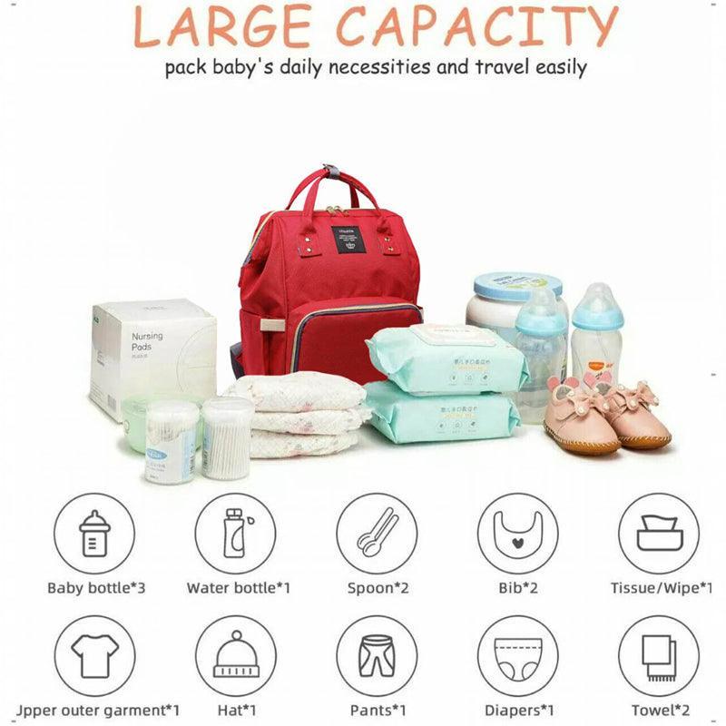 Luxury Multifunctional Diaper Nappy Backpack Maternity Mummy Changing Wavy Grain