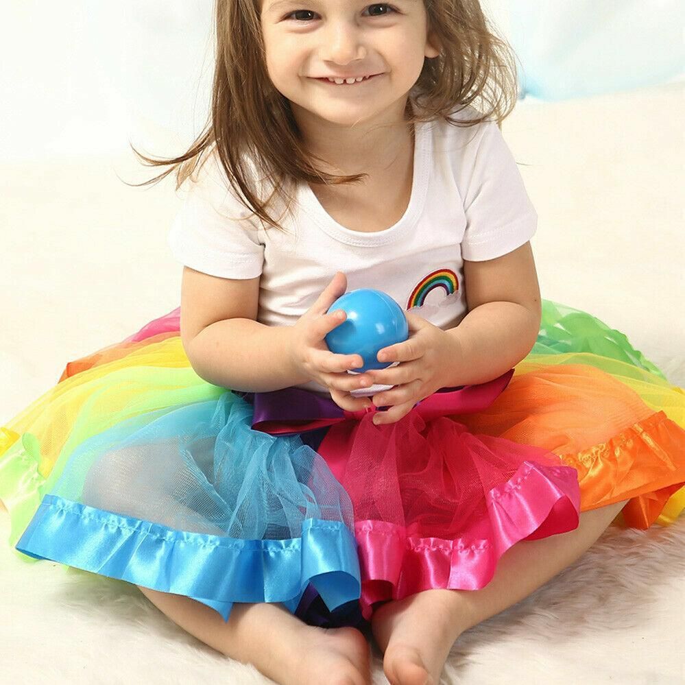 Adult Girl Rainbow Tutu Skirt Princess Dressup Party Costume Ballet Dancewear - L