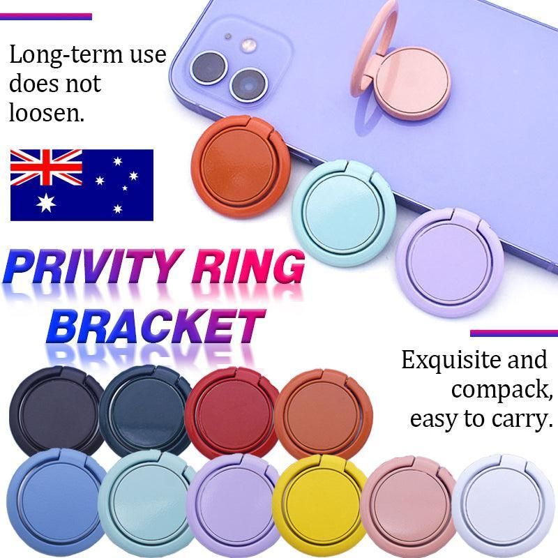 Phone Ring Bracket 360 Degree Rotation Solid Colour Mobile Holder Grip Stand - Red