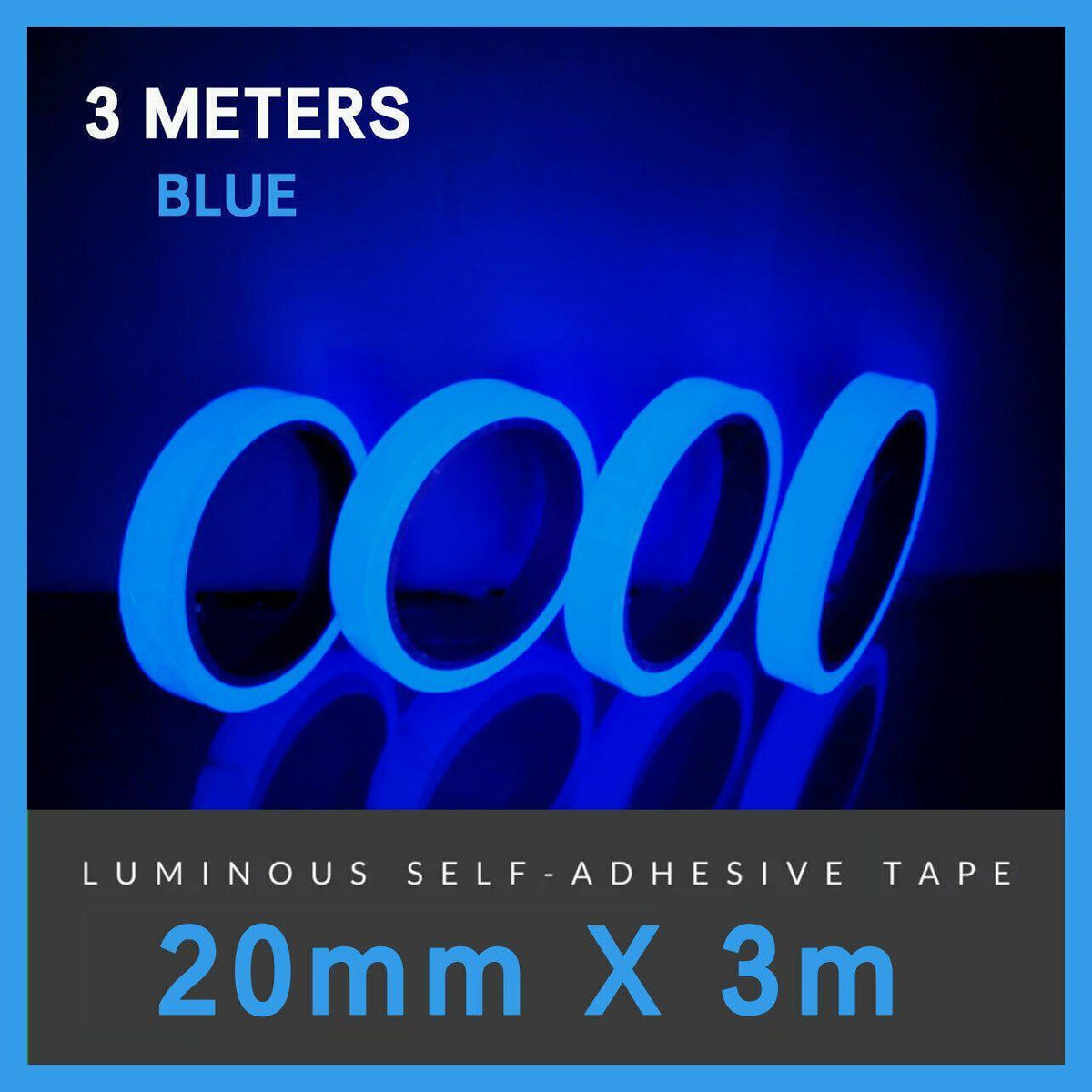 2cm x 3m Glow in the Dark Fluorescent Tape Self-Adhesive Strip for Marking and Decor - Green 2cm*3m