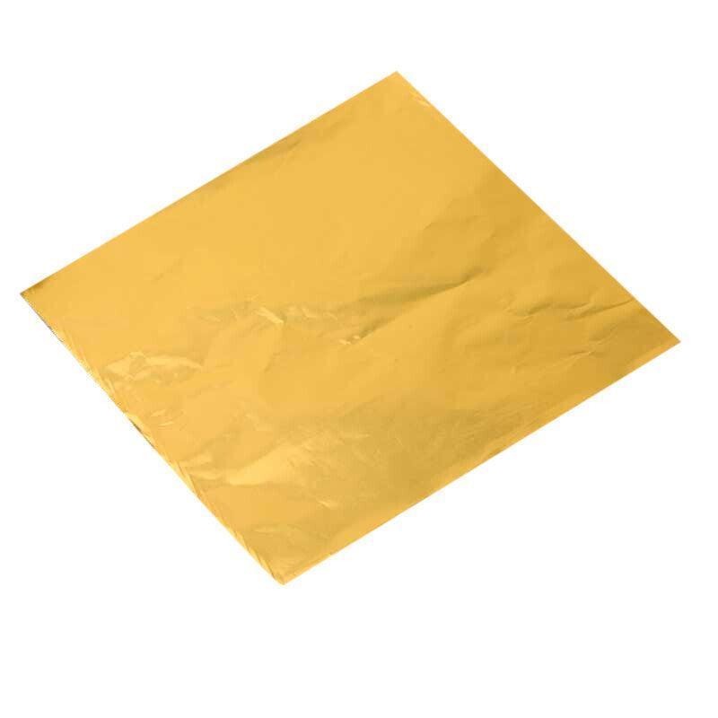 100PCS Tin Foil Aluminium Wrapping Square Chocolate Wrappers 10CM - Blue/Embossed