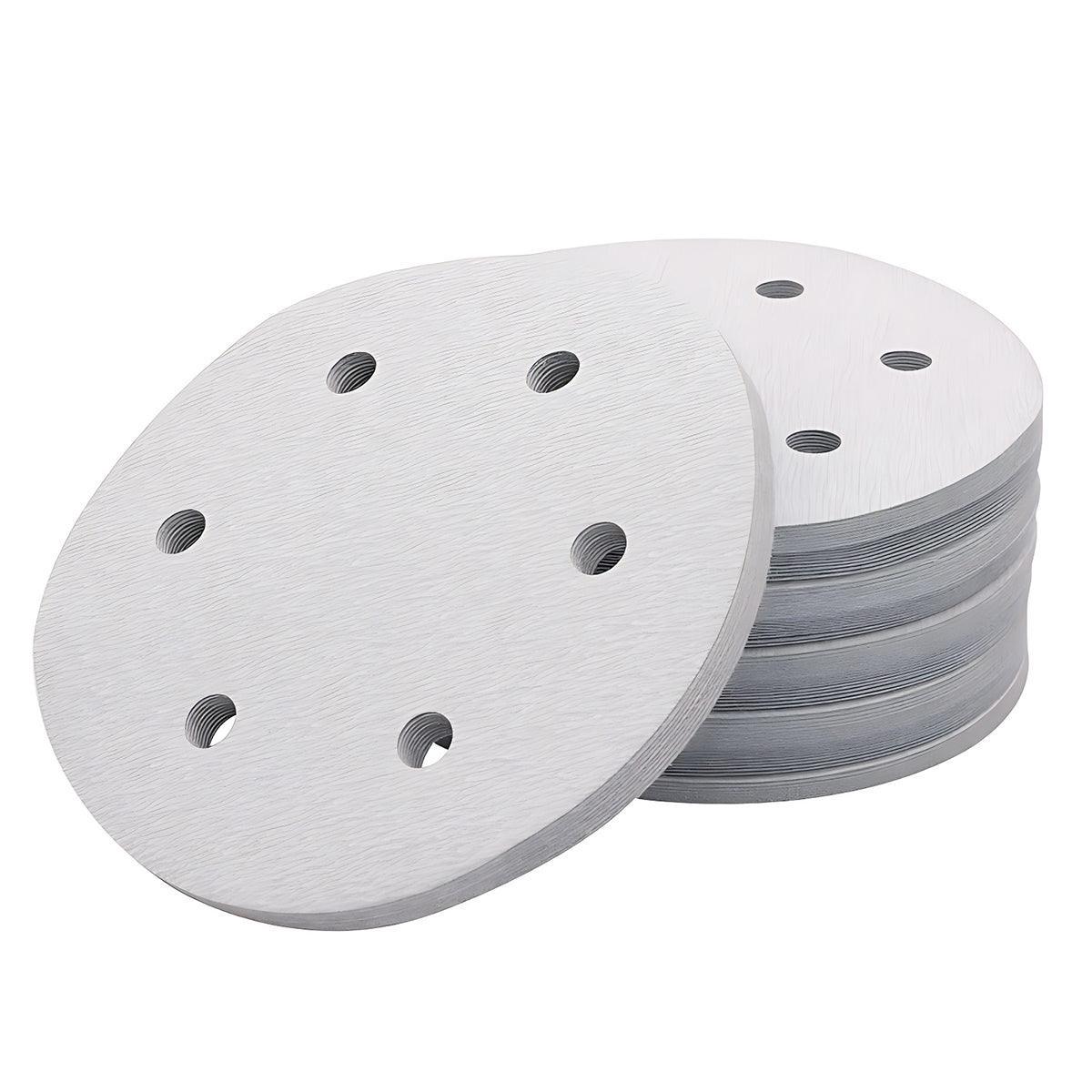 100x 123mm 6/8-Hole Sanding Discs Hook Loop Orbital Sander Pads 80 120 240 Grit - 80 Grits（6-Hole）