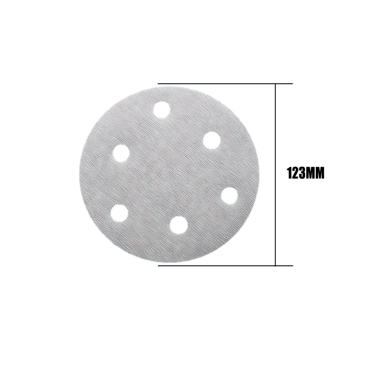 100x 123mm 6/8-Hole Sanding Discs Hook Loop Orbital Sander Pads 80 120 240 Grit - 80 Grits（6-Hole）