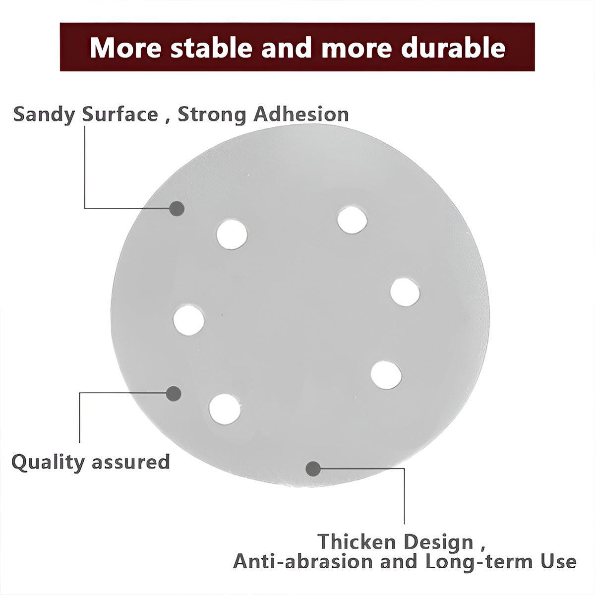 100x 123mm 6/8-Hole Sanding Discs Hook Loop Orbital Sander Pads 80 120 240 Grit - 80 Grits（6-Hole）