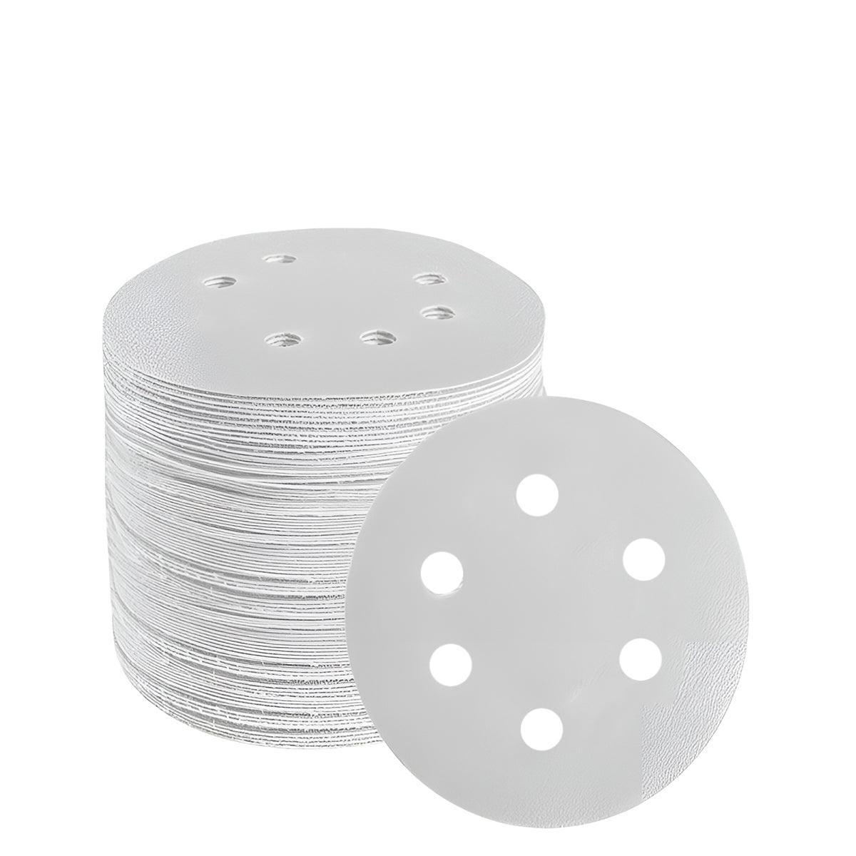 100x 123mm 6/8-Hole Sanding Discs Hook Loop Orbital Sander Pads 80 120 240 Grit - 80 Grits（6-Hole）