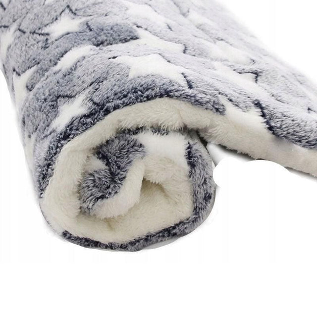 L Size Puppy Dog Cat Cushion Mattress Blanket Bed Soft Warm Pad Winter Kennel House - Blue Whitestar