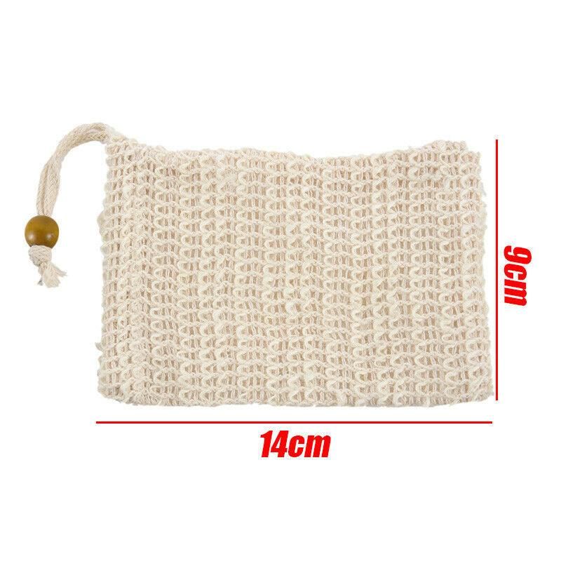 Flax Soap Saver Bag with Foaming Mesh and Drawstring for Exfoliating - 1PC