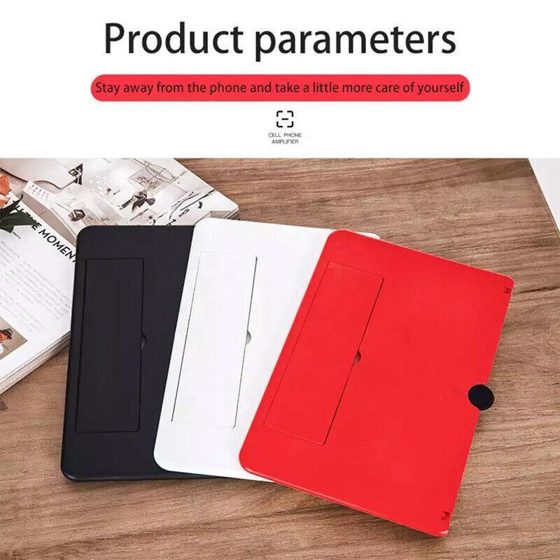 12 Inch Phone Screen Magnifier Folding Amplifier Stand Adjustable 3D Holder - White