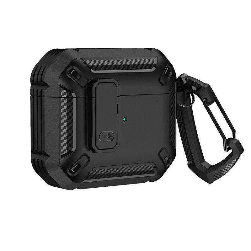 For Apple AirPods pro and pro2 Case Armor Earphone Heavy Duty Shockproof Cover - Black&Blue For Airpods Pro
