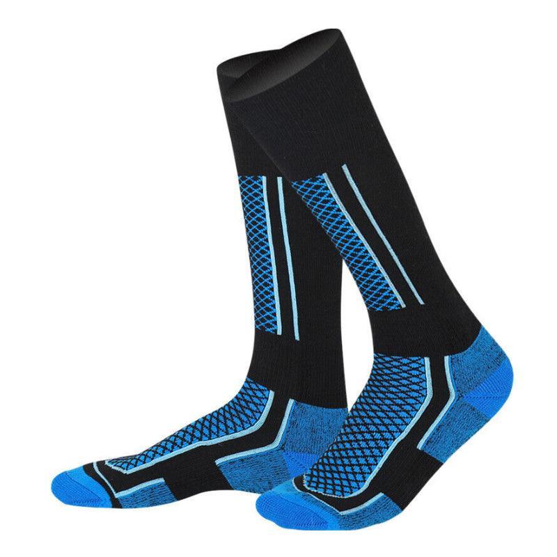 Men Women Long Warm Breathable Ski Socks Thicken Winter Sports Socks - Pink&White(33-39)