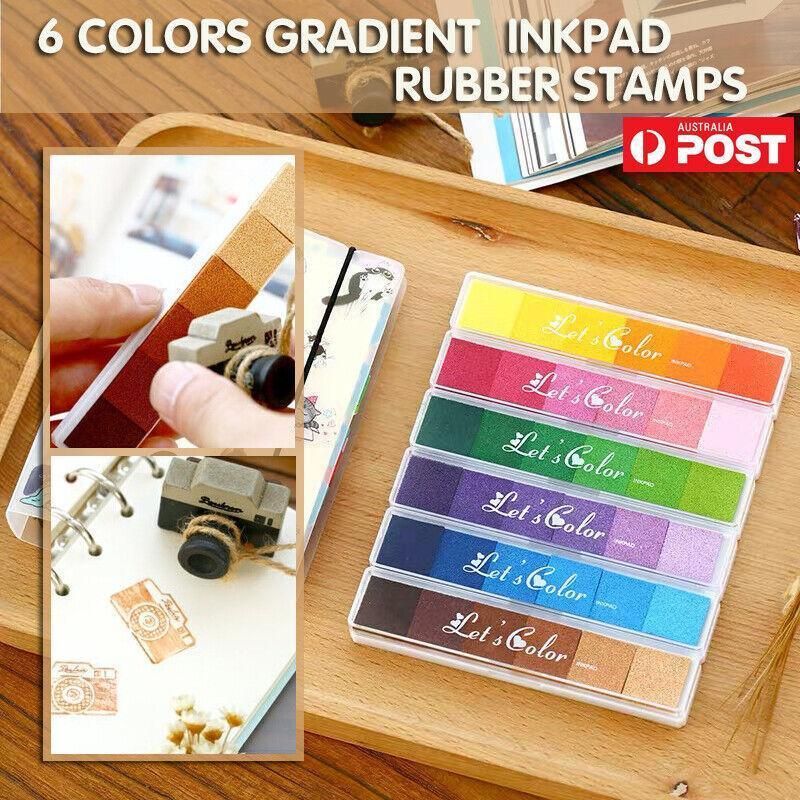 Gradient Color Ink Pad Inkpad Rubber Stamp Water Based Diy Finger Print 10 Colours - C2