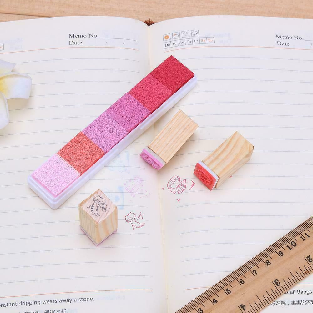 Gradient Color Ink Pad Inkpad Rubber Stamp Water Based Diy Finger Print 10 Colours - C2