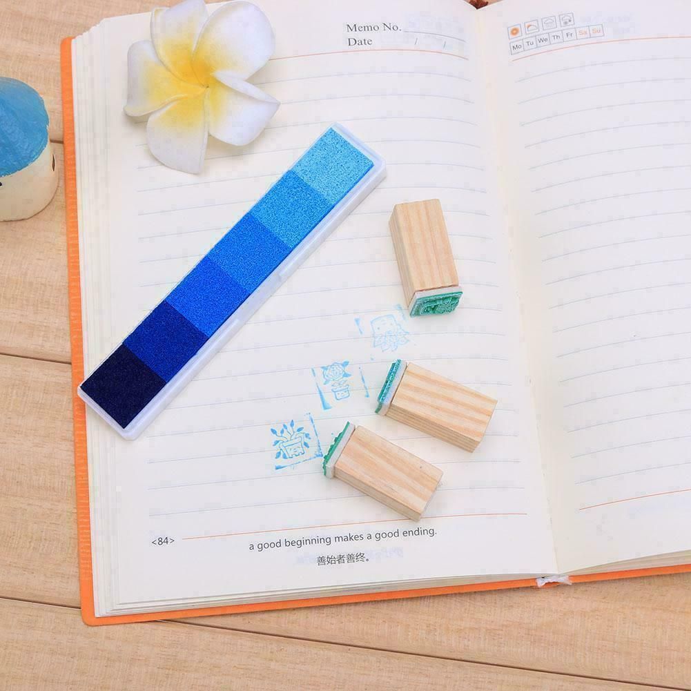 Gradient Color Ink Pad Inkpad Rubber Stamp Water Based Diy Finger Print 10 Colours - C2