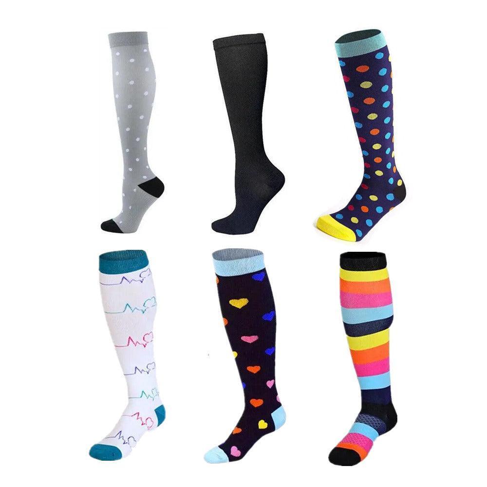 S/M Compression Socks Women Men Nursing Travel Stocking Sport Running - Black
