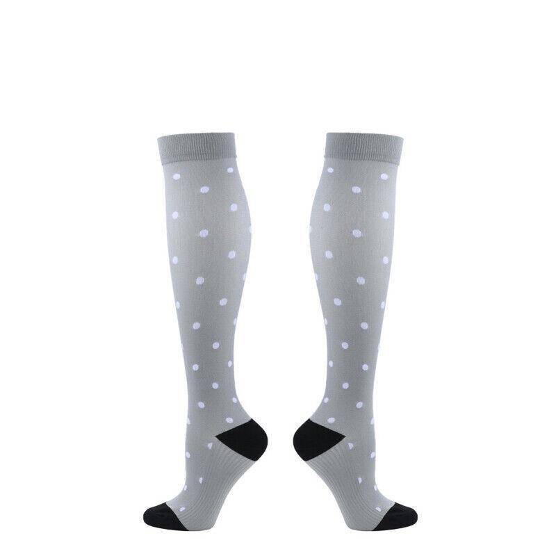 S/M Compression Socks Women Men Nursing Travel Stocking Sport Running - Black