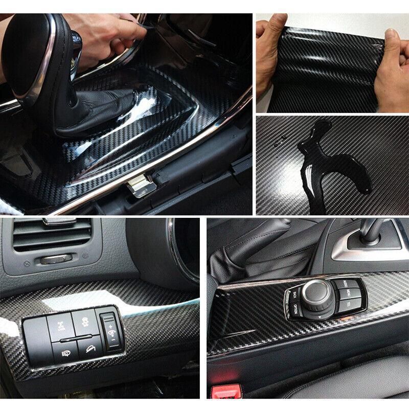 152 x 30CM Car Vinyl Wrap Carbon Fiber Matt Satin Glossy Multi Color Car Tint Car Sticker - Red Carbon Fiber